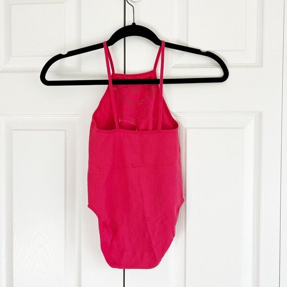 Free People Hot Pink Laser Cut Bodysuit Women's Size X-Small/Small XS/S - Picture 3 of 6